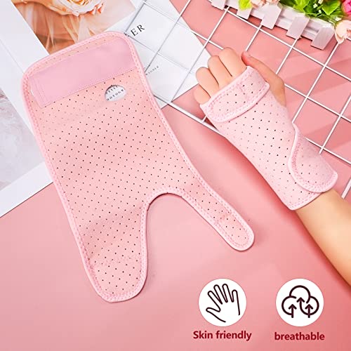 Zomiboo 2 Pieces Carpal Tunnel Wrist Brace for Night Wrist Sleep Supports Splints Stabilizer and Hand Brace Cushioned to Help with Carpal Tunnel Pain Relief Universal Adjustable Fit(Breathable Style,Pink) - Image 5