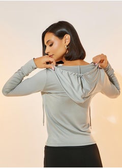 Take Two Round Neck Lace Detail Knitted Top with Kangaroo Pocket  - Image 4