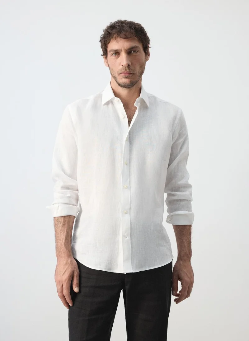 Mango Man Regular-Fit 100% Linen Shirt