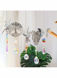 Y&D Crystal Suncatchers with Prisms Hanging Window Sun Catcher Decor Indoor Rainbow Maker Ornament Owl Hummingbird Butterfly Prism Gift, Pack of 5  - Image 2
