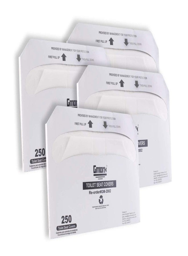 Gmark Paper Toilet Seat Covers, Thick Strength 100% Virgin Paper, Disposable Half-Fold Covers for Public Restroom Dispensers, 4 x 250 (1000 Total) GM2002 - Image 1