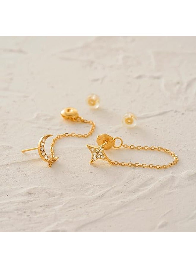 Mevecco Women Huggie Hoop Earrings Gold Ear Stud Cuff 14K Gold Filled Small Boho Beach Simple Delicate Handmade Hypoallergenic Jewelry Gift - Image 2