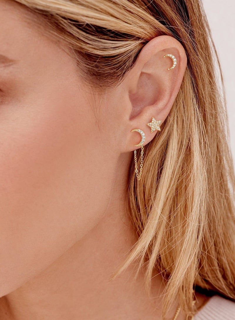 Mevecco Women Huggie Hoop Earrings Gold Ear Stud Cuff 14K Gold Filled Small Boho Beach Simple Delicate Handmade Hypoallergenic Jewelry Gift - Image 4