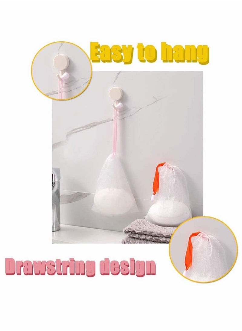 Y&D 20 Pack Handmade Soap Bubble Mesh Bags, Exfoliating Bag, Double Layer Foam Net Saver Pouch Bags Body Facial Cleaning Tool(Assorted Colors)  - Image 5