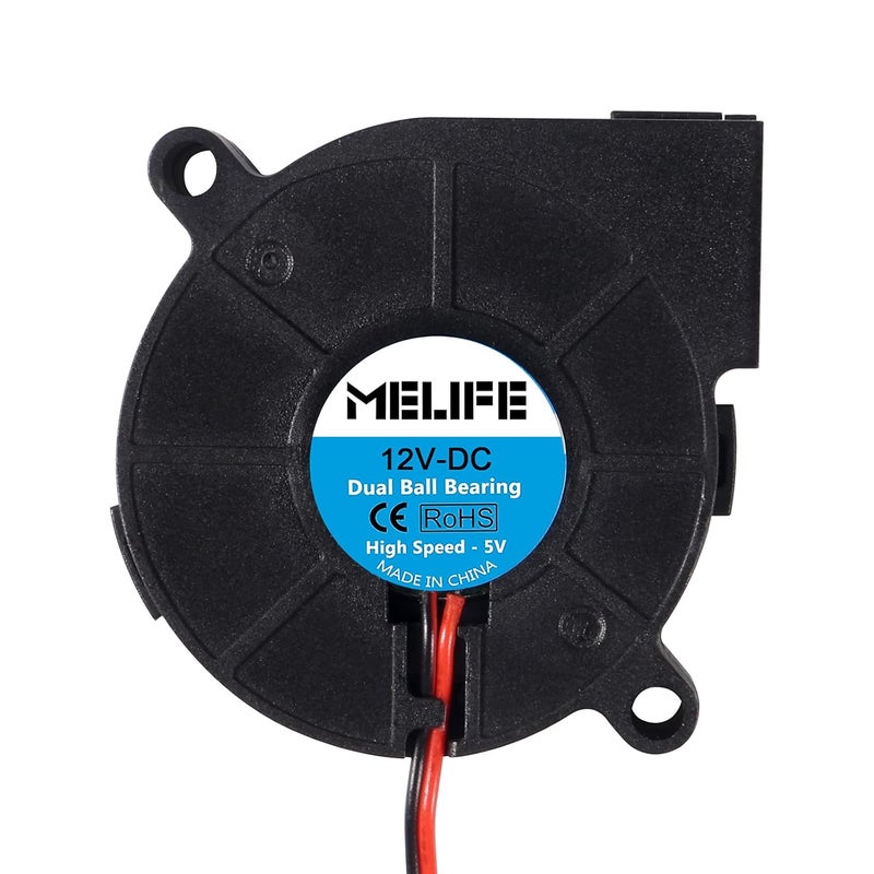 MELIFE 4 Pack Brushless Dual Ball Bearing Blower Fan MELIFE 12V 5015 Turbine Turbo 50x15mm  High Speed 12V - Image 3