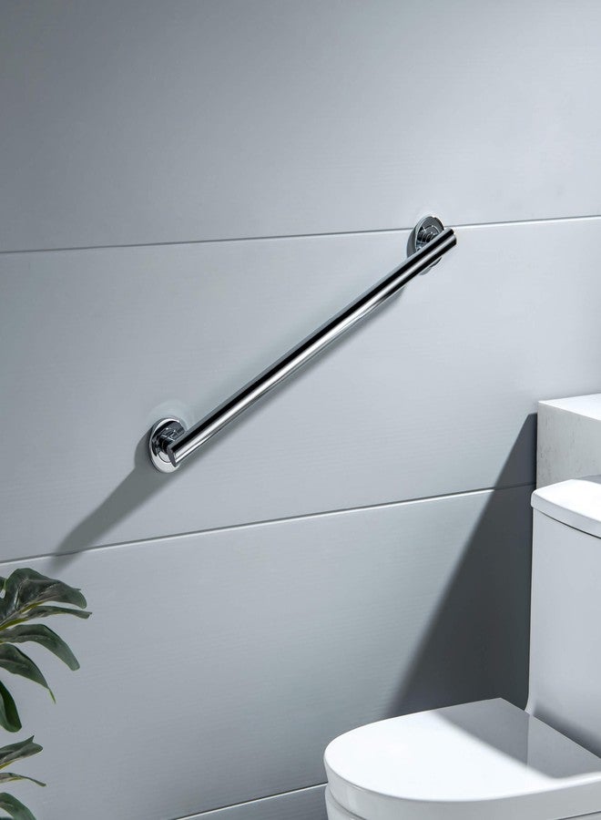 KIBI 24 Inch Stainless Steel Grab Bar for Bathtubs and Showers | Straight Shaped Grab Bar, Shower Safety Bathroom Grab Bars for Seniors, Anti Slip Shower Handles for Elderly, Wall Mount, Chrome - Image 3