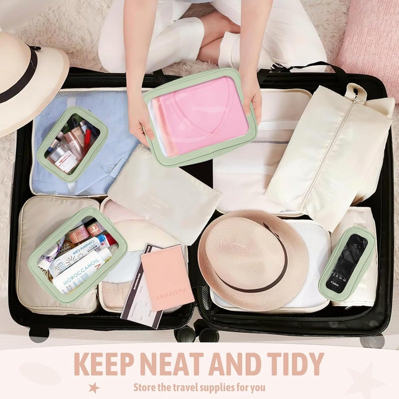 YOPCDJ 5 Pack Clear Toiletry Bag,TSA Approved Travel Makeup Pouch with Zipper for Cosmetics and Toiletries，Diaper Bag Organizer Pouch Set,Purse Organizer for Christmas Women Gift - Image 5