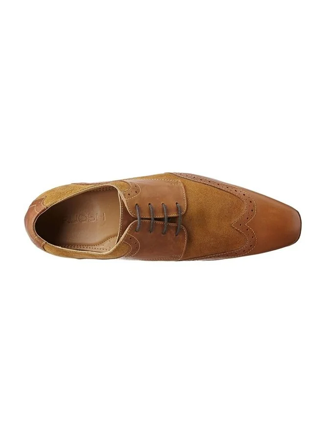RUOSH Mens Oxford Derby Lace up Comfort Leather Work Office Formal Occasion Party Wear Premium Shoes