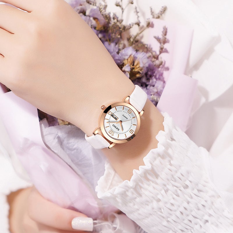 Hot-Selling Women's Quartz Watch with Luminous Display, Waterproof and Dual Calendar