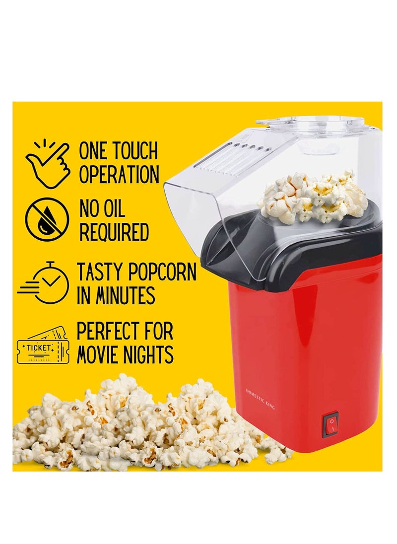 Raxoom Popcorn Maker Home Made Popcorn Machine 1200W with Measuring Cup Healthy Snack No Oil Electric Popcorn Makers  - Image 4