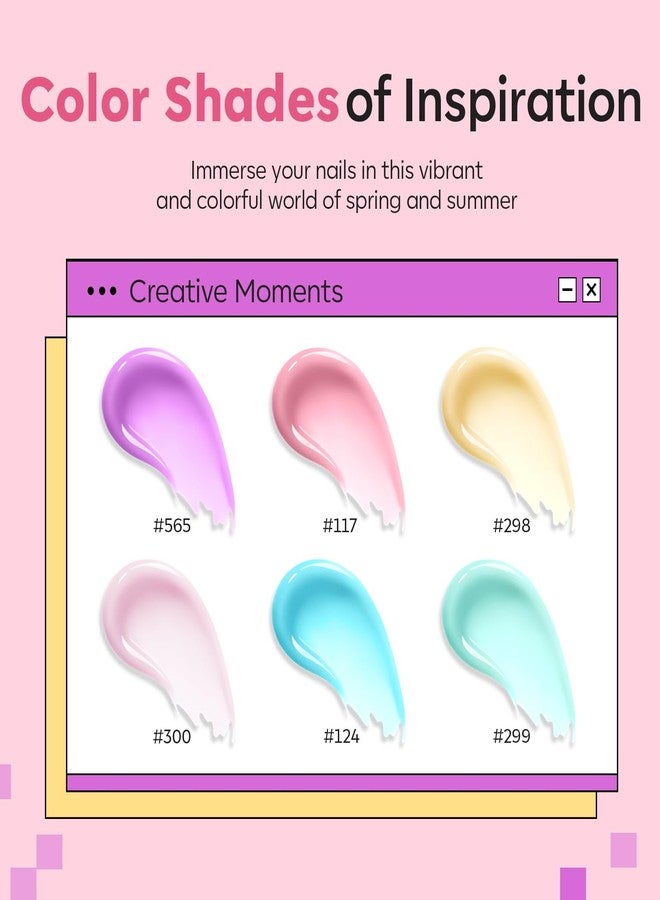 modelones Poly Gel Set 6 Colors Spring Pastel Macaron Collection Nail Extension Kit Pink Yellow Blue Builder Nail DIY Manicure Salon at Home - Image 4