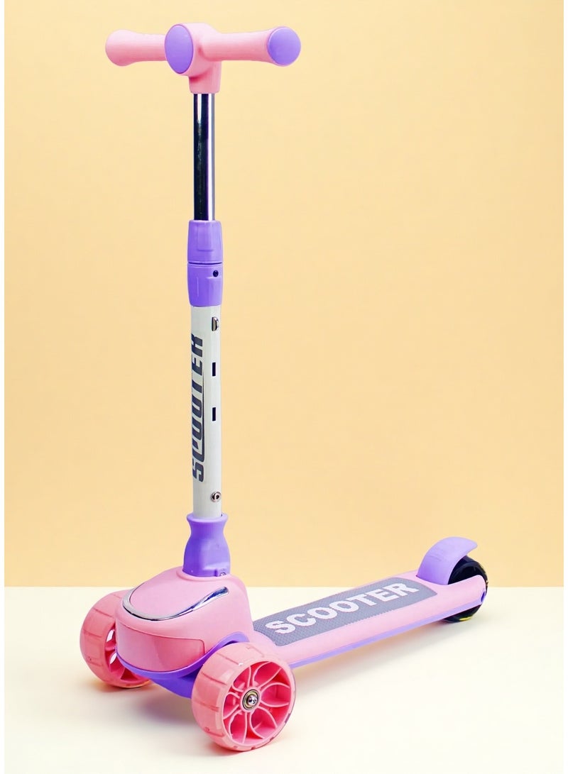 إيزي فيتشور سكوتر ركل قابل للطي من إيزي فيوتشر للأطفال من سن 3 إلى 8 سنوات: مقبض قابل لتعديل الارتفاع، عجلات LED، فرامل خلفية وميزات موسيقية ممتعة - Image 1