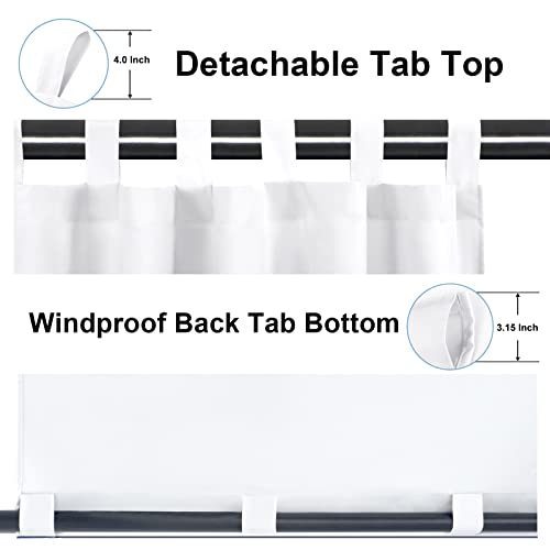OutdoorLines Waterproof Outdoor Curtains for Patio - Windproof Tab Top Gazebo Curtain Panels - Privacy Sun Blocking Outside Curtain Set for Porch, Pergola and Cabana 54 x 84 inch, White, 2 Panels - Image 4