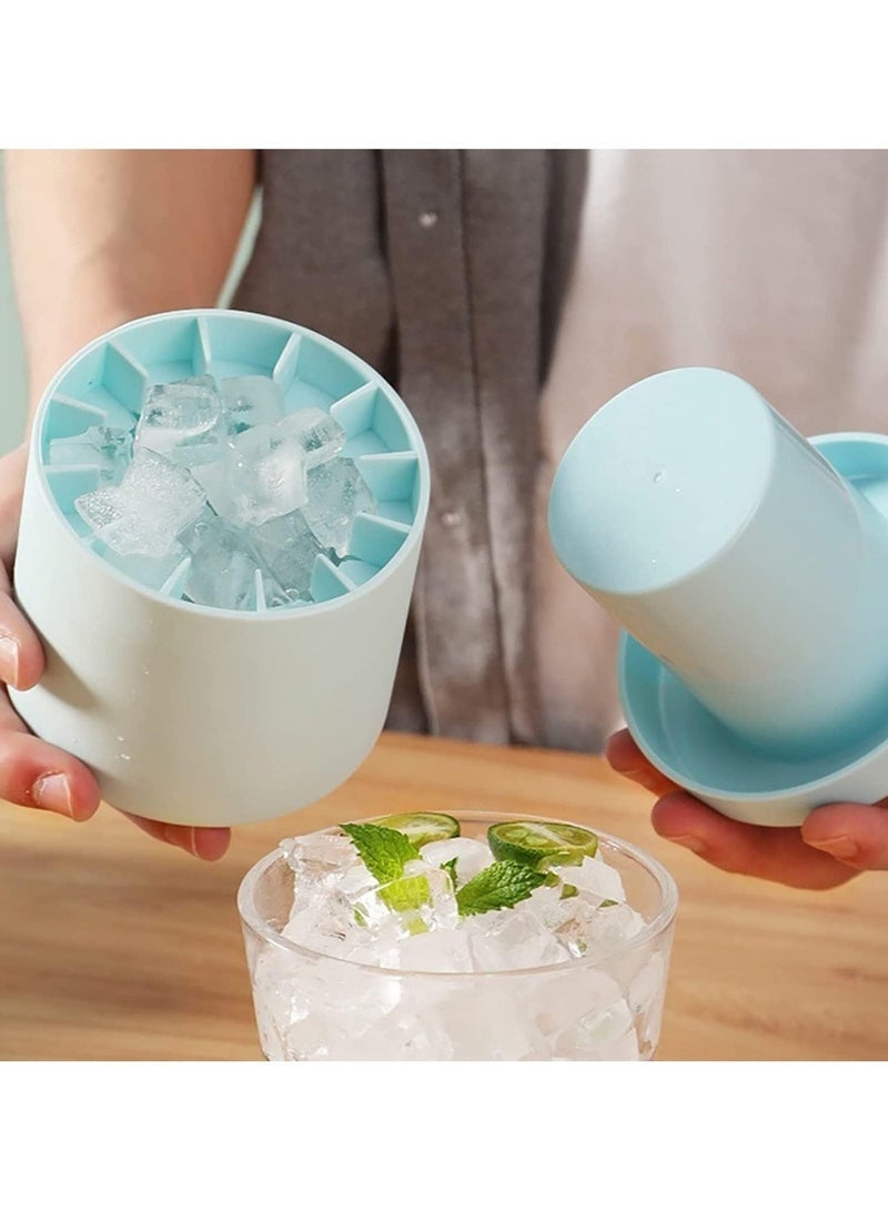 كيتشينو قالب مكعبات ثلج اسطواني من السيليكون صانع مكعبات ثلج جديد ثلاثي الابعاد فك ضغط شبكة الثلج كوب ثلج سهل الفك بالضغط متعدد الالوان - Image 5