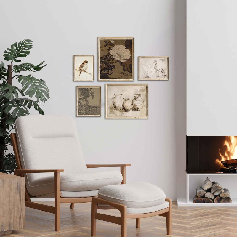 SHEWANT ART Vintage Rustic Wall Decor: Aesthetic Farmhouse Botanical Painting, Eclectic French Country Wall Collage Kit for Living Room, Dorm Gallery Home Decor, Unframed - Image 5