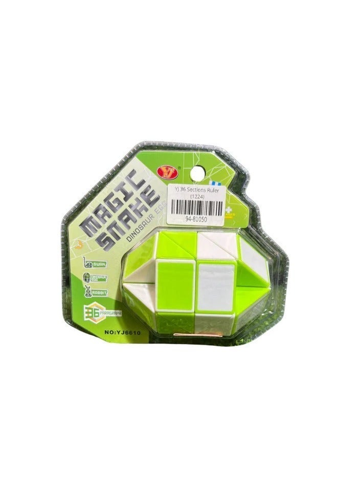 YJ Magic Snake Dinosaur Egg 36-Piece Puzzle – Flexible Transforming Ruler Toy with Endless Shape Creation and Creative Learning Fun - Image 1