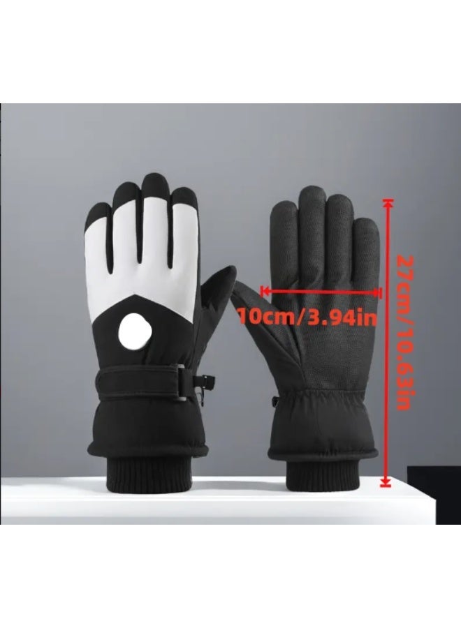 قفازات تزلج شتوية للجنسين – قفازات دافئة سميكة مضادة للرياح والماء مع خاصية اللمس للشاشات، مثالية للأجواء الباردة - Image 2