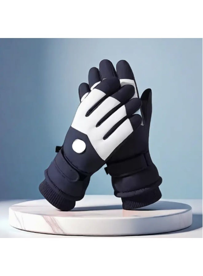 قفازات تزلج شتوية للجنسين – قفازات دافئة سميكة مضادة للرياح والماء مع خاصية اللمس للشاشات، مثالية للأجواء الباردة - Image 1