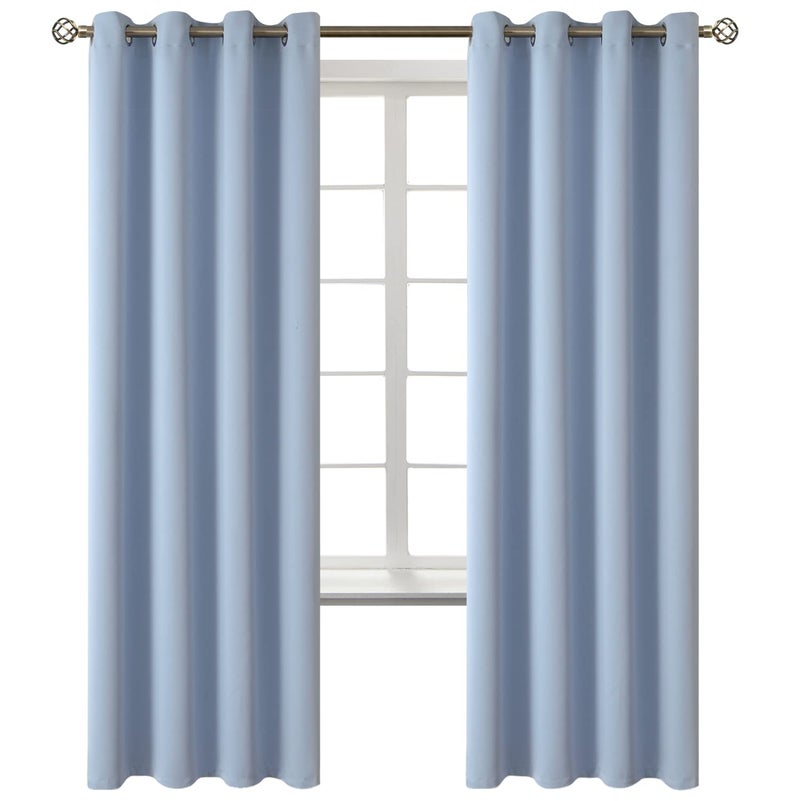 BGment Blackout Curtains for Bedroom - Grommet Thermal Insulated Room Darkening Curtains for Living Room  Set of 2 Panels (52 x 72 Inch  Spa Blue) - Image 1