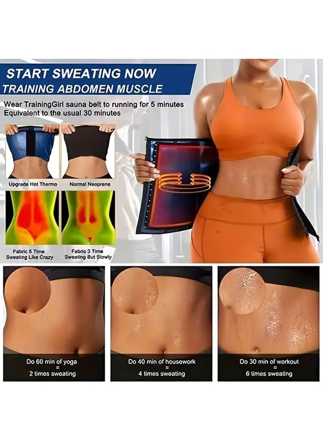 Blue Neoprene and Nylon Waist Trainer Shapewear for Women Yoga Fitness Exercise Size S - Image 4