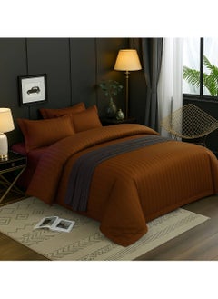 MAXQON 6-Piece Duvet Cover Set – Includes 1 Duvet Cover, 1 Fitted Sheet & 4 Pillowcases – King/Queen/Single Sizes, Color Brown  - Image 3