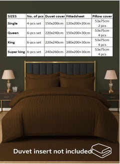 MAXQON 6-Piece Duvet Cover Set – Includes 1 Duvet Cover, 1 Fitted Sheet & 4 Pillowcases – King/Queen/Single Sizes, Color Brown  - Image 4