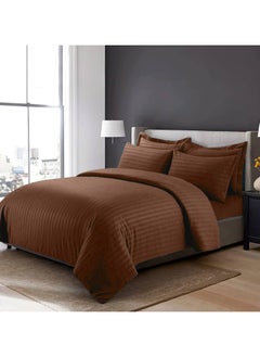 MAXQON 6-Piece Duvet Cover Set – Includes 1 Duvet Cover, 1 Fitted Sheet & 4 Pillowcases – King/Queen/Single Sizes, Color Brown  - Image 2