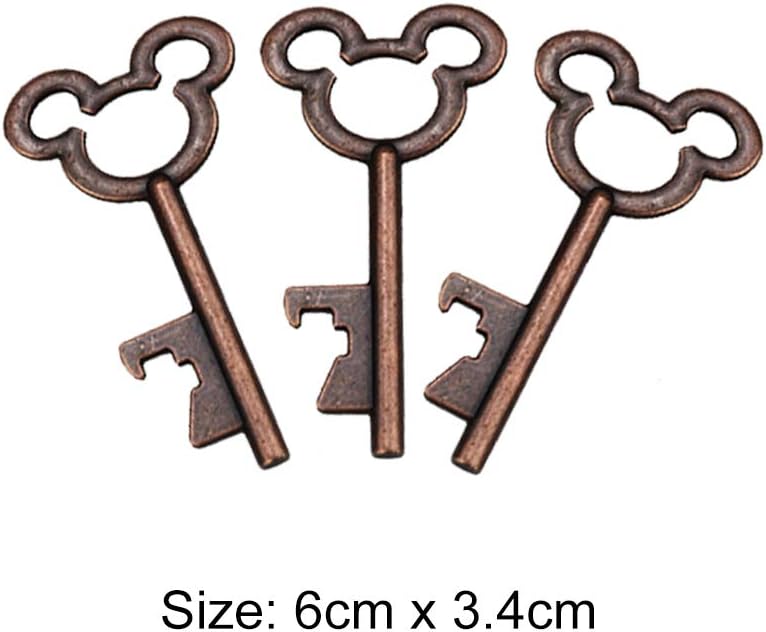 XONOR 50Pcs Vintage Skeleton Key Bottle Openers with 50pcs Escort Card Tag and Twine for Wedding Party Favors Rustic Decoration (Copper) - Image 2