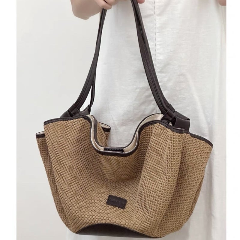 Selling Women'S Bags, High-End Straw Bags, Tote Bags, Women'S Bags, High-End, Light Luxury, Lazy And Leisurely, Large-Capacity Woven Bags - Image 3