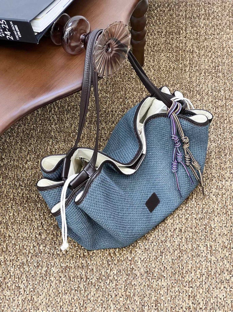 Selling Women'S Bags, High-End Straw Bags, Tote Bags, Women'S Bags, High-End, Light Luxury, Lazy And Leisurely, Large-Capacity Woven Bags - Image 1