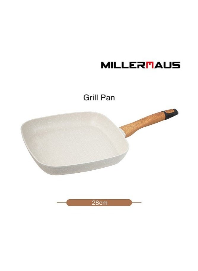 MILLERHAUS MILLERHAUS Aluminum Square Fry Pan Marble Non-Stick Coating, 28cm x 28cm x 4.2cm, MH-4510  - Image 1