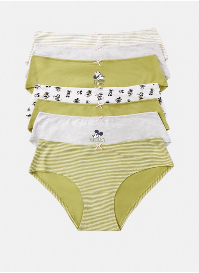 women'secret Pack Of 7 Wide Cotton Panties With Mickey Mouse Print  - Image 1
