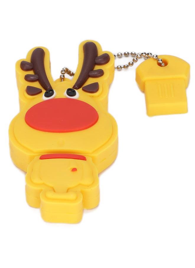 Thoraya Yellow Christmas Deer USB2.0 U disk 2GB/32GB/64GB/128GB with keychain thumb drive storage device memory stick flash drive 32GB  - Image 2