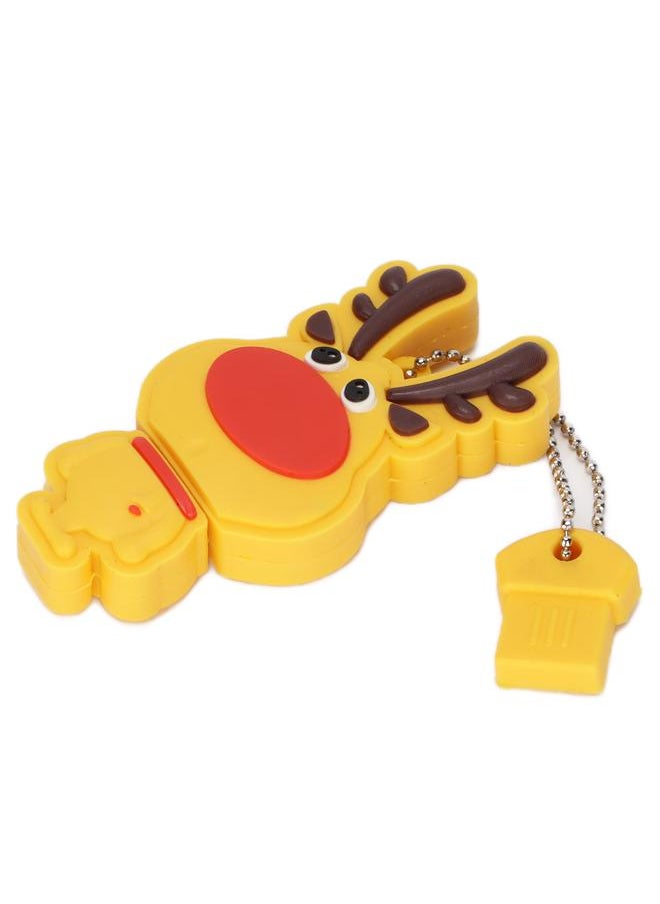 Thoraya Yellow Christmas Deer USB2.0 U disk 2GB/32GB/64GB/128GB with keychain thumb drive storage device memory stick flash drive 32GB  - Image 3