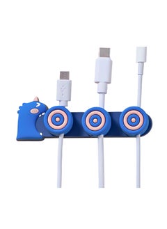 KASTWAVE Magnetic Cable Clips, Home Cable Management Holder with 3 Brackets, Desktop Cord Management Wires Organizers for Home, Office, Nightstand, Blue, 1 Pcs  - Image 1
