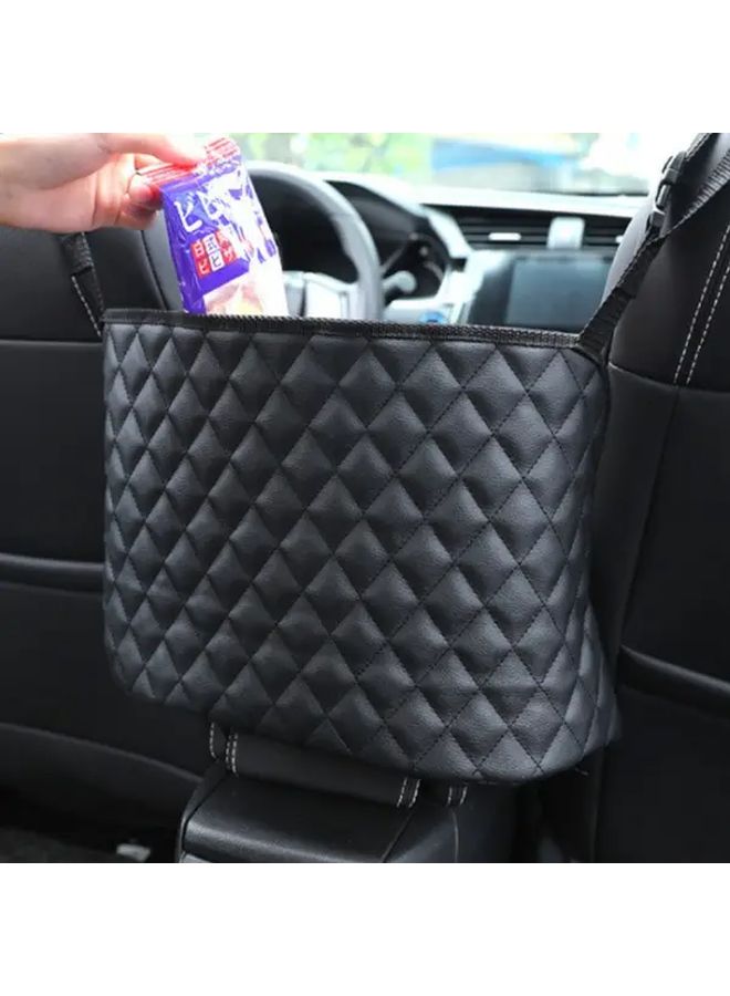 Large Capacity PU Leather Car Seat Back Organizer Double Pocket Style Heavy Duty Multifunctional Hanging Storage Box With Adjustable Armrest Tablet Holder Cup Holders And Phone Pocket Gap Fitting For Front Rear Seats Car Accessories - Image 5