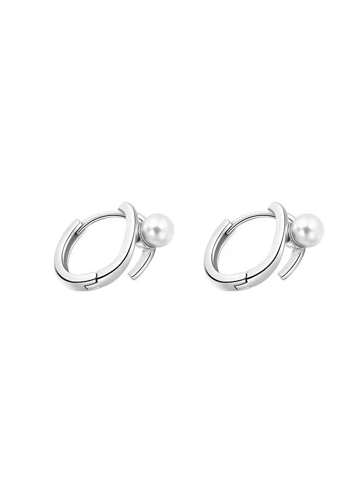 xozgdovg Pearl buckle line earrings simple everything with high-grade earrings  - Image 1