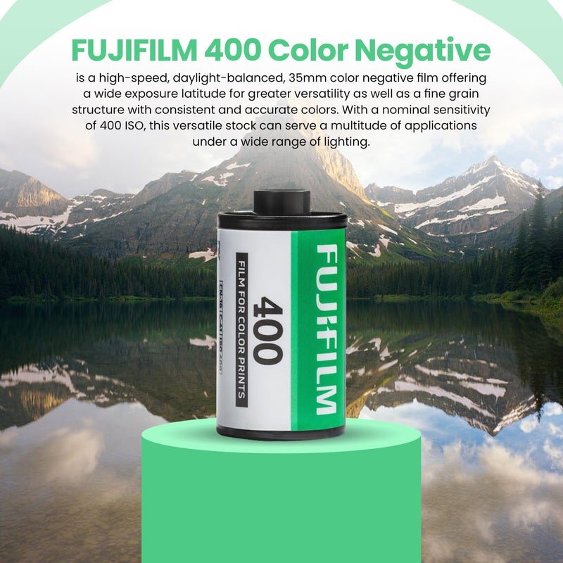 FUJIFILM 400 Color Negative Film (35mm Roll Film, 36 Exposures, 3-Rolls) + BluebirdSales Microfiber Cleaning Cloth - Image 3
