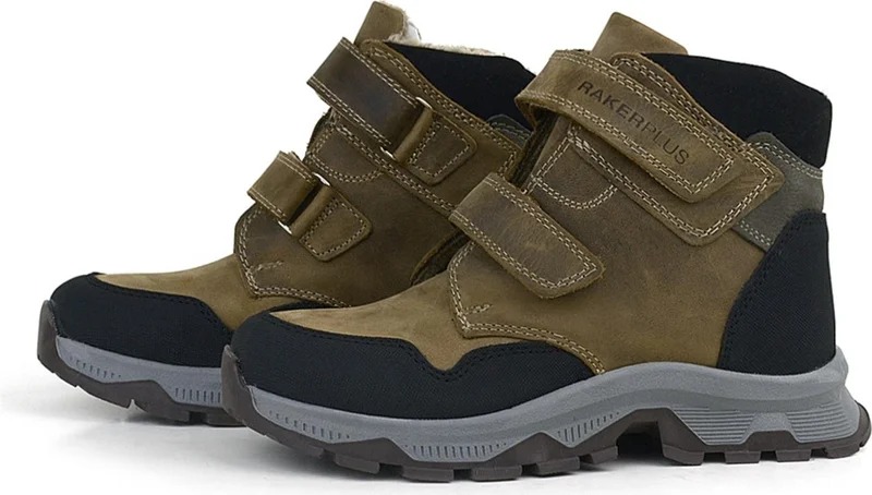 Rakerplus Trekking Leather Brown Velcro Boys' Boots