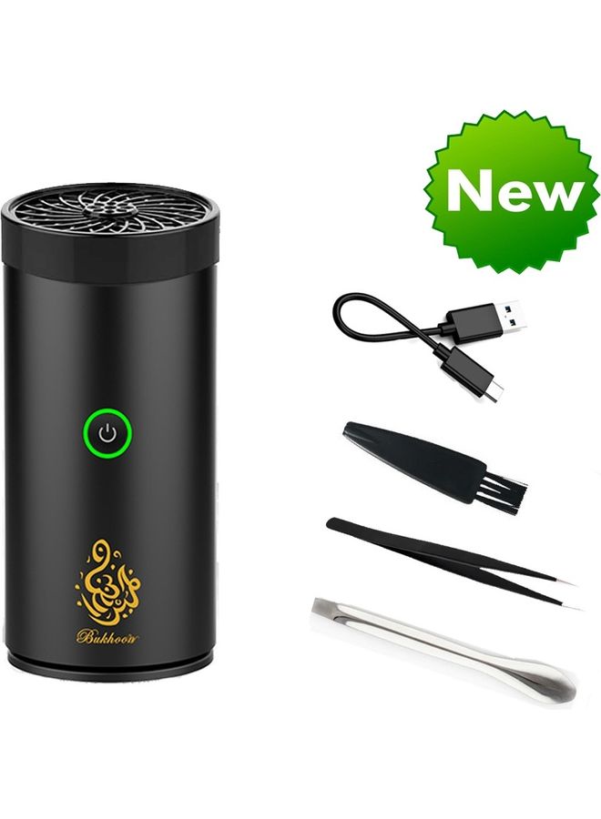 ACHAS USB Type-C Power Rechargeable Incense Burner Black 14x6x6cm - Image 1