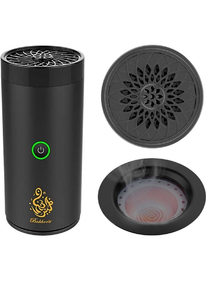 ACHAS USB Type-C Power Rechargeable Incense Burner Black 14x6x6cm - Image 2