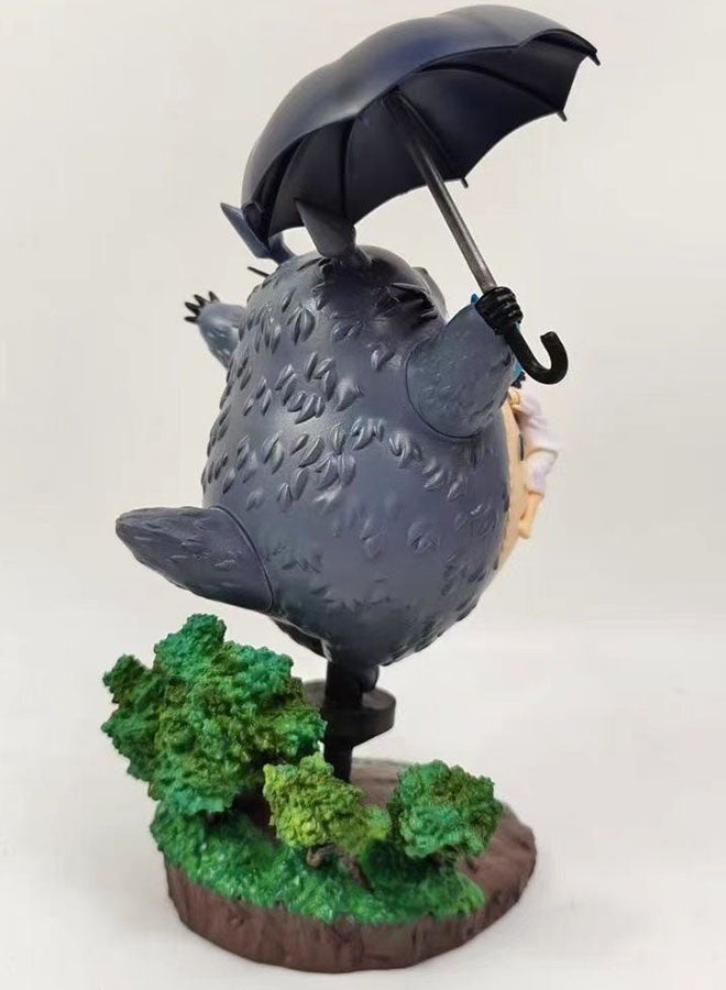 Halamodo My Neighbor Totoro Chibi Totoro Holding Umbrella with Ponyo and Sosuke Figure,Adorable Rainy Scene Anime Model, Desk Decor and Heartwarming Birthday Gift 19cm - Image 5