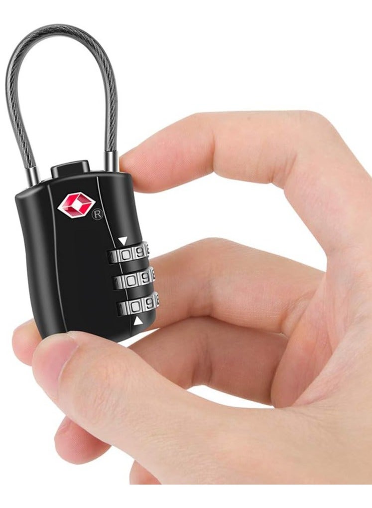 amazing.EGP TSA Luggage Locks, [ Zinc Alloy Version] TSA Approved Luggage Lock 3-Digit Re-settable Combination Lock, Code Lock for Travel Suitcase Luggage Bag Lockers (1, Black) - Image 2