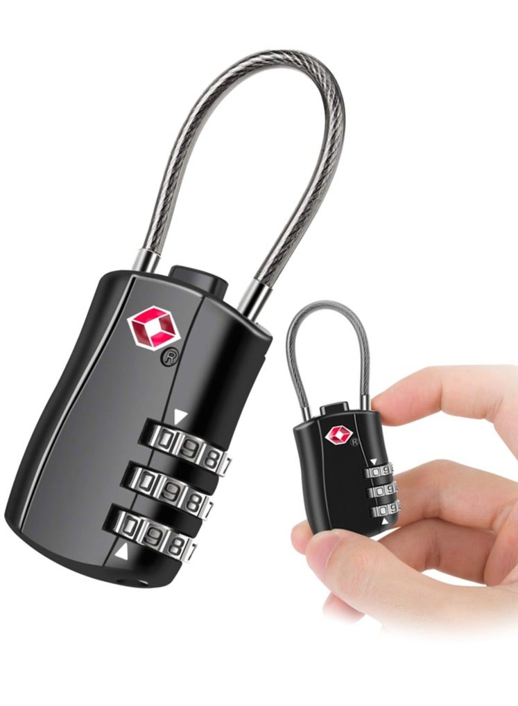 amazing.EGP TSA Luggage Locks, [ Zinc Alloy Version] TSA Approved Luggage Lock 3-Digit Re-settable Combination Lock, Code Lock for Travel Suitcase Luggage Bag Lockers (1, Black) - Image 1