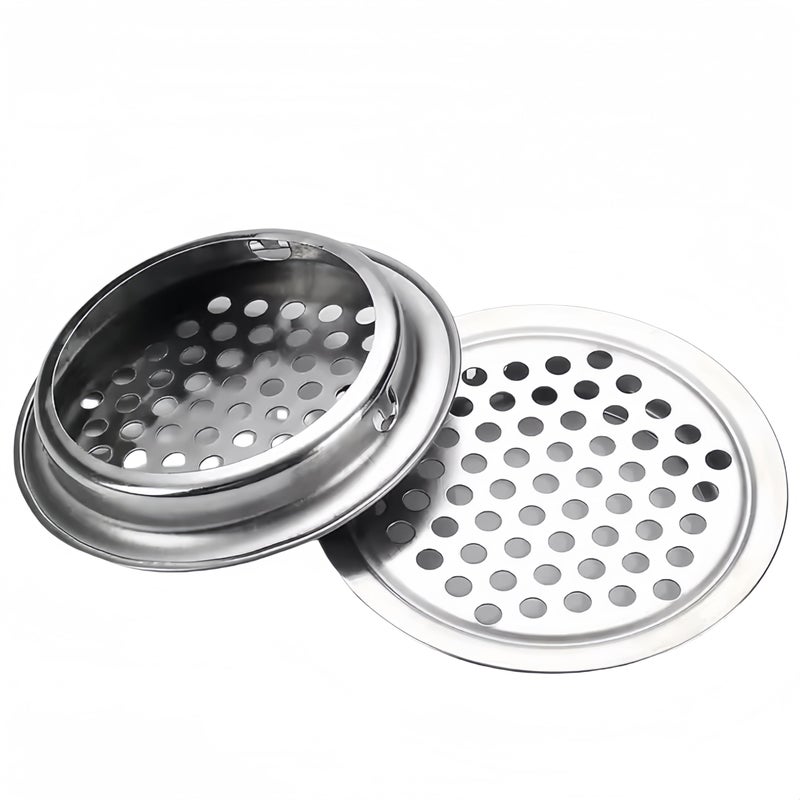 Stainless Steel Soffit Vents 50mm Circular Round Mesh Hole Air Vents for Kitchen Bathroom Cabinet Wardrobe Flat 20Pcs