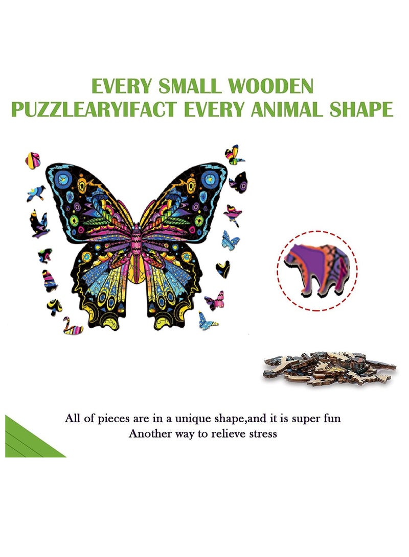 Wooden Jigsaw Puzzles 3D Animals Shaped Best Gift for Adults and Kids DIY Puzzle Piece Colorful Unique erfly Puzzles - Image 3