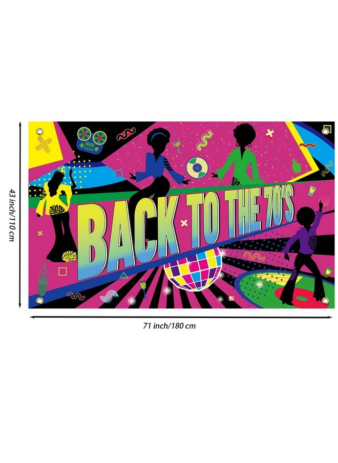 FINGERINSPIRE 70S Theme Backdrop Back To The 70S Party Banner With Hanging Rope 71X43 Inch Disco Party Backdrop Polyester 70S Backdrop Background Decoration For Photography Outdoor & Indoor Decor  - Image 4