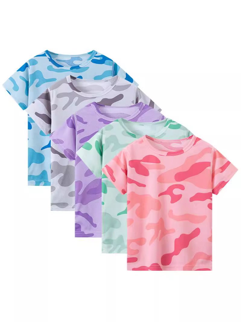 Children'S Thin Short-Sleeved Loose Casual Top Boys And Girls Camouflage Trendy Printed All-Match T-Shirt - Image 2