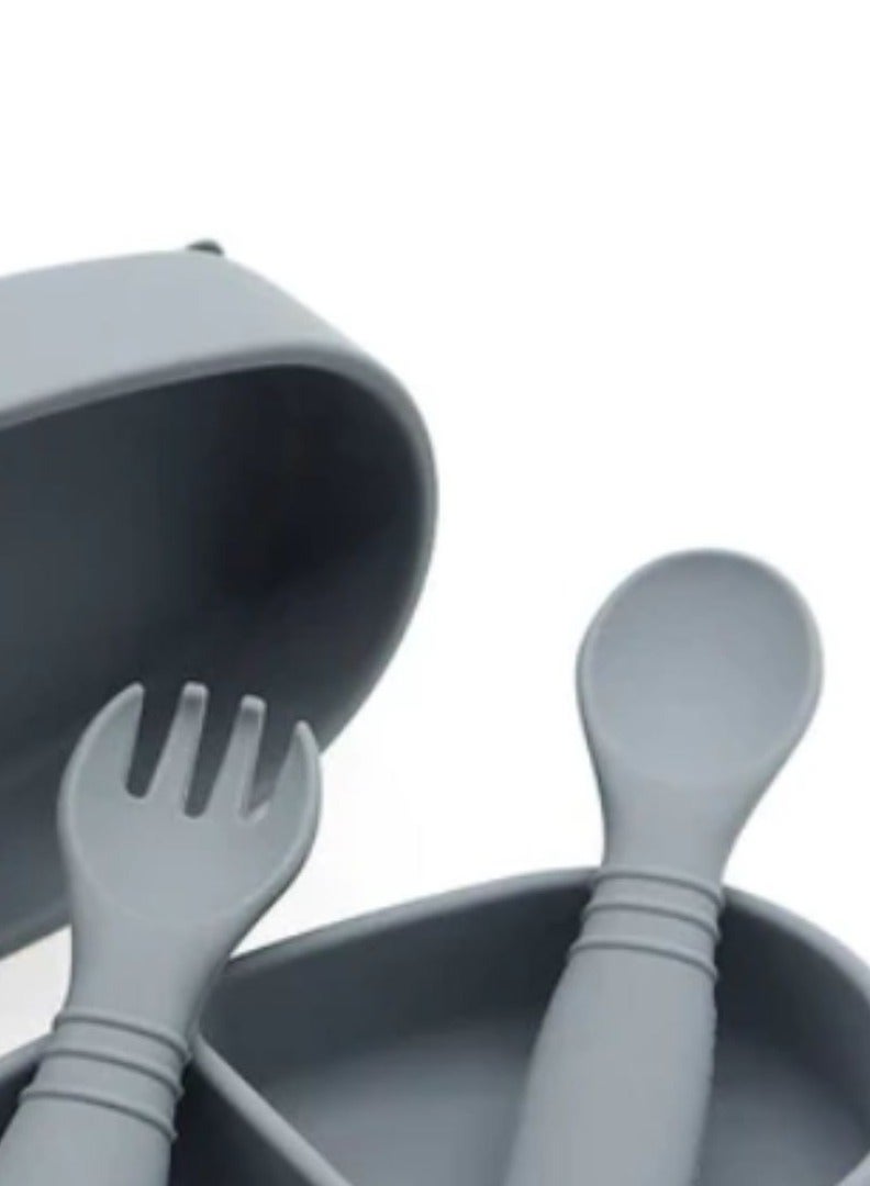 مارلو وسيج مجموعة أطباق وحاويات مارلو آند سيج واندرر، مجموعة أطباق للأطفال، أدوات مائدة لتغذية أغذية الأطفال، طبق أكل الطفل + ملعقة، مساعدة الأطفال - مجموعة التدريب على التغذية الذاتية - Image 2