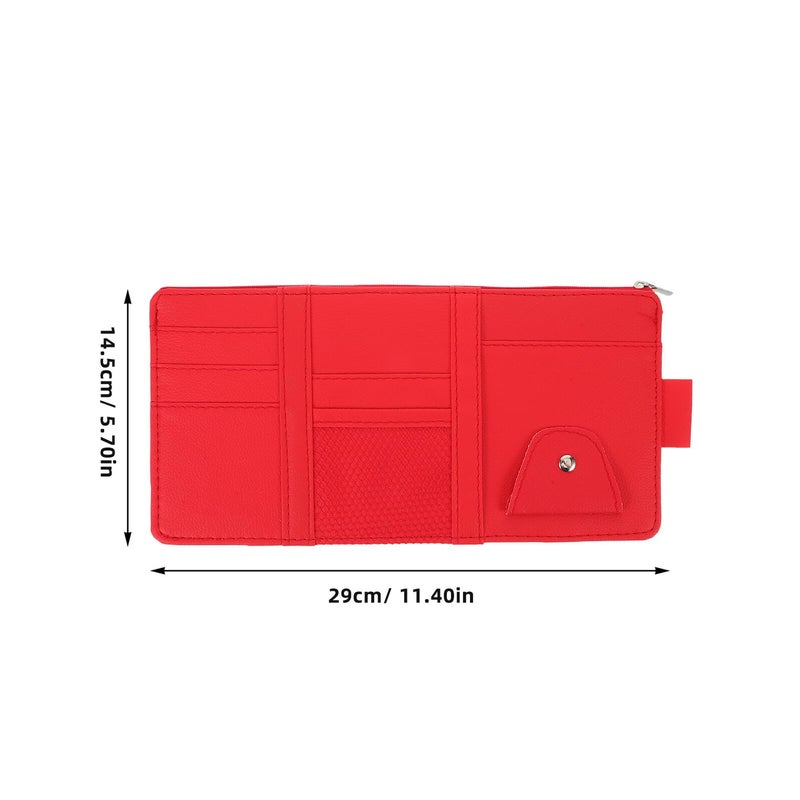 Universal Car Visor Organizer with Zipper Closure Eyeglasses Holder and Card Sleeve Easy Install - Image 3